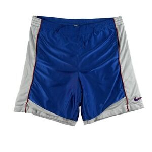 Vintage Nike Shorts Mens XL Blue Gray Swoosh Athletic Basketball Mesh 90s Retro